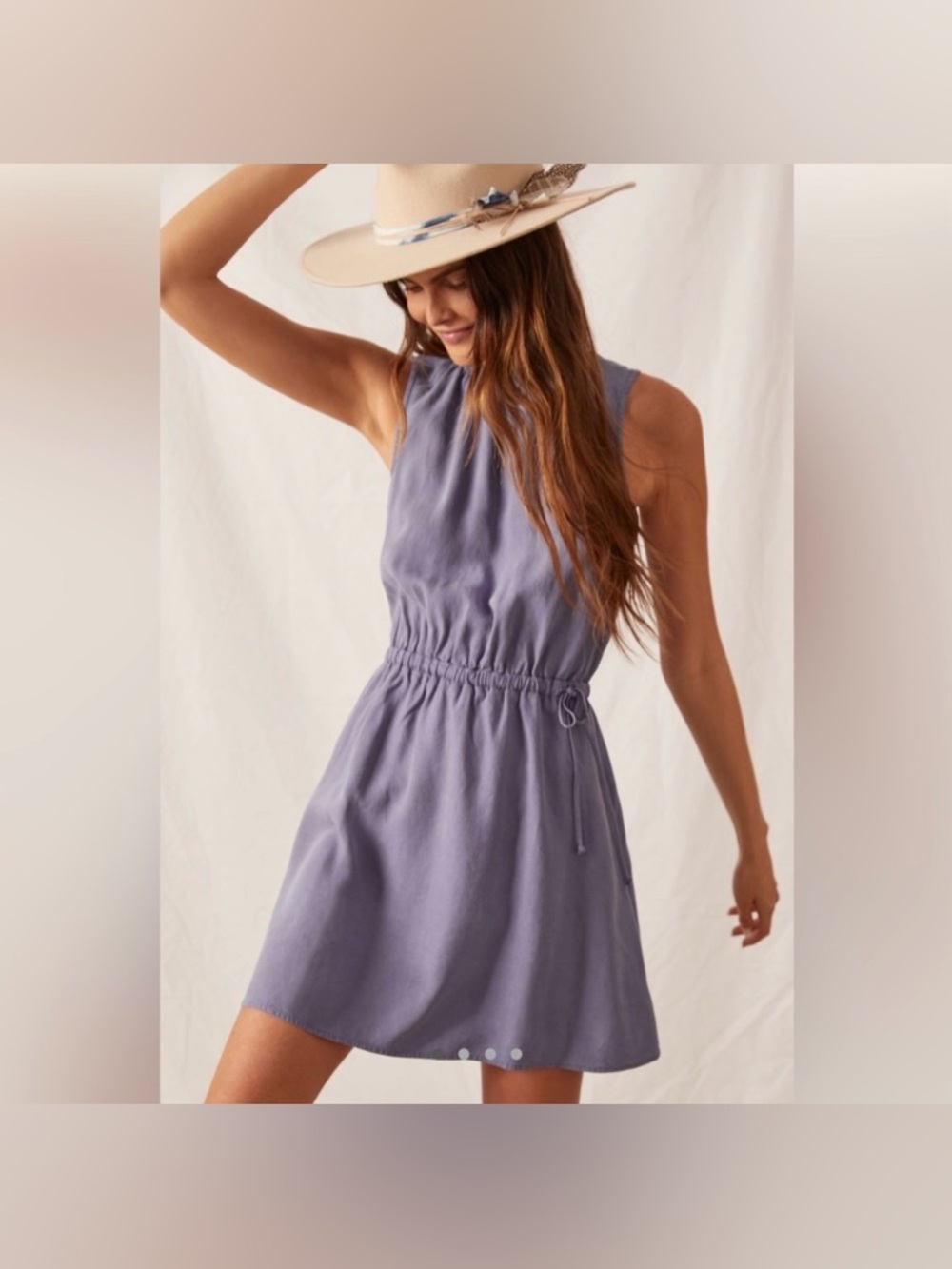Anthropologie Cloth & Stone Sleeveless Lavender Drawstring Waist Dress